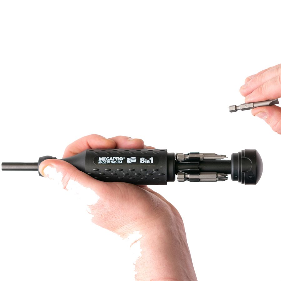 MegaPro Screwdriver Original 8-in-1 Multi Bit Black