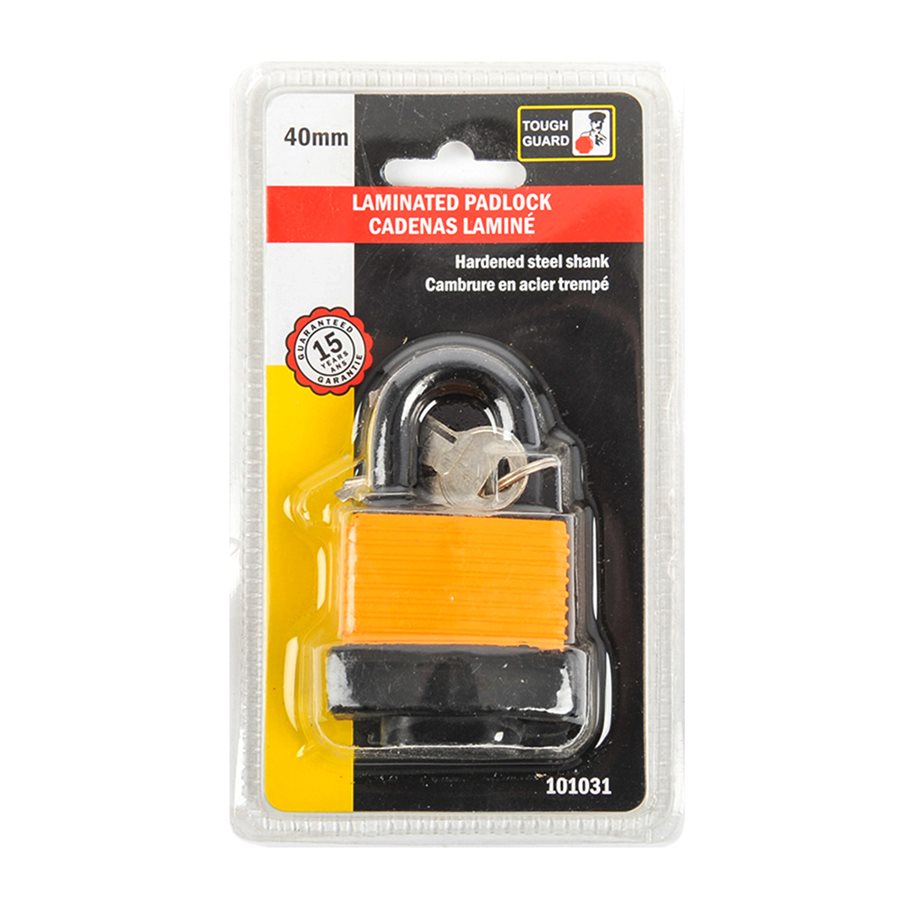 Padlock Laminated 40mm with Plastic Cover Plated