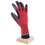 1dz. Knitted Spandex Gloves Red With Nitrile Sandy Latex Palm Black (OSFA)