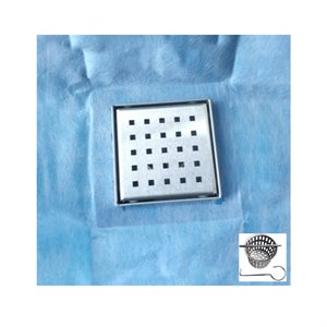 Drain De Douche Imperméable Carrée Grille Carrée Avec Bride 4po x Dpo x 4po Acier Inoxidable