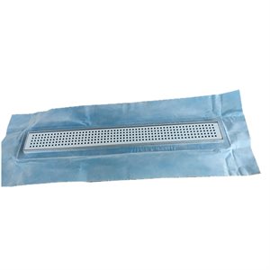 Drain De Douche Imperméable Linéaire Grille Carrée Avec Bride 24po x D po x H po Acier Inoxidable