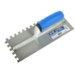 Trowel Notched 11in x 4½in (3 / 8in x 3 / 8in SQ Notch) Blue Handle