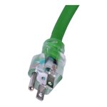 Cordon Extension Extérieur SJEOW 12 / 3 1-Prise Lumineuse 50pi Vert