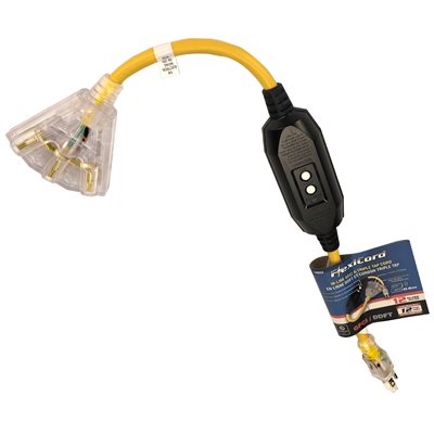 Extension Cord In-line GFCI 12 / 3 w / Manual Reset 3-Tap 2ft