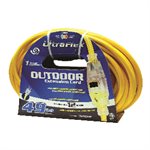 Cordon Extension Extérieur SJTW 10 / 3 Lumineux Mono Prise Jaune 100pi