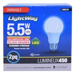 2PK Ampoule LED A19 Dimmable à Base E26 5.5W Blanc Chaud