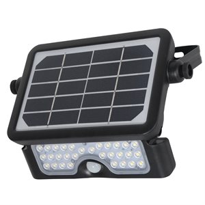 Projecteur Solaire de Sécurité LED 5W avec Capteur PIR Noir