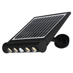 Lumière Solaire LED Multifonction 7-en-1 avec Options de Montage Noir