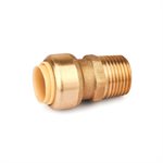 Push-Fit Pex Brass Coupling MNPT 1 / 2 x 1 / 2in Lead-Free