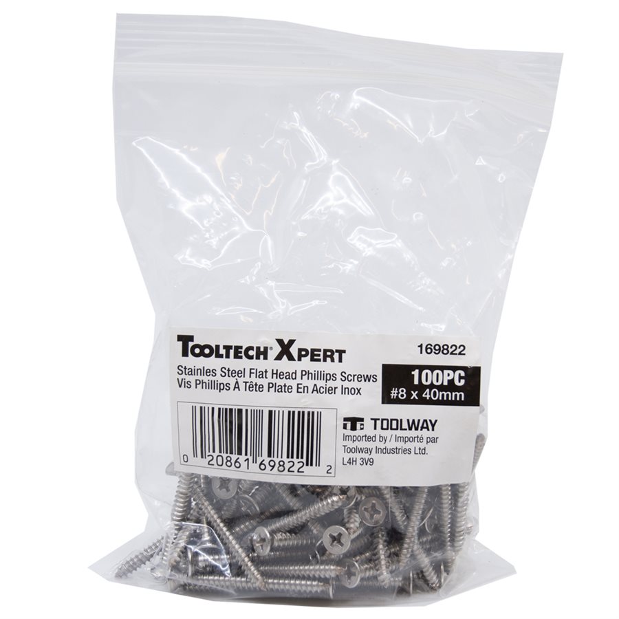 100PC Stainless Steel Screws For XPS Foam Board 8 X 40mm