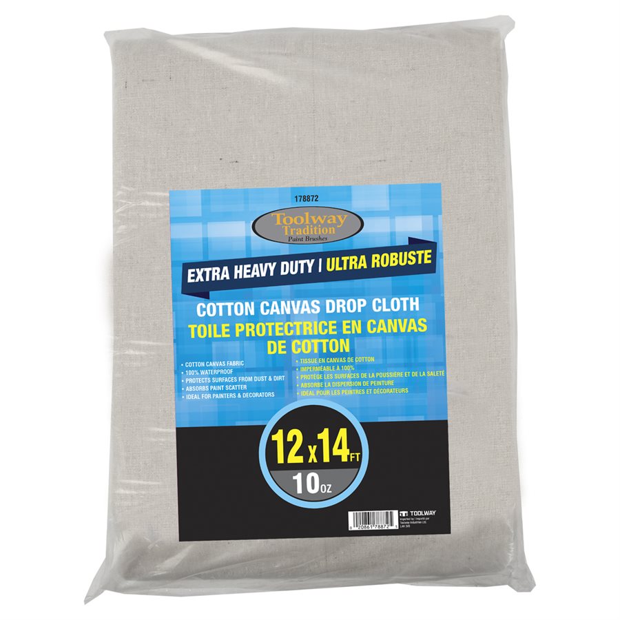 Extra Heavy Duty Cotton Canvas Drop Cloth 10oz 12ft x 14ft