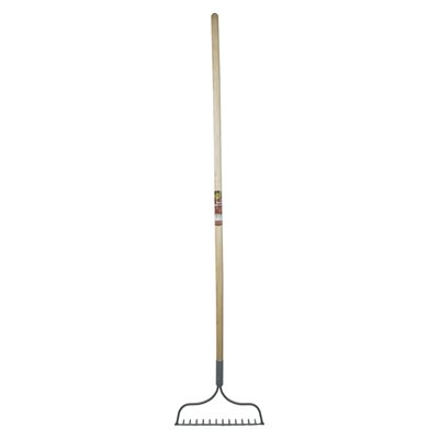 Bow Rake 54in 14-Steel Tine Wood L-Handle