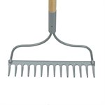 Bow Rake 54in 14-Steel Tine Wood L-Handle