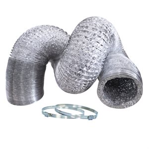 Conduit En Aluminium Flexible Avec 2-Pinces 20.32cm x 7.62m