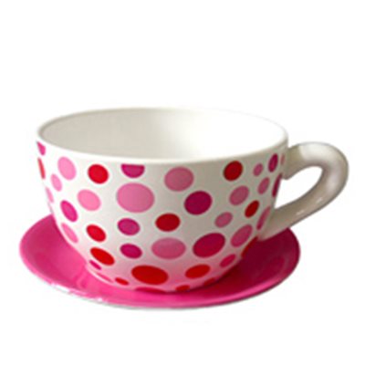 Jardinière Tasse à Thé Avec Soucoupe Pois 25.4Cm