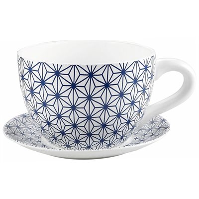 Jardinière Tasse À Thé Avec Soucoupe Étoile Bleue 9in (23cm)