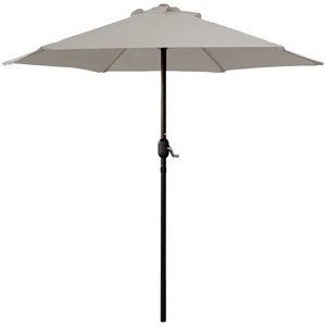 Parasol De Patio Market 7.5pi Avec Manivelle En Polyester Taupe