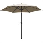 Parasol Market Patio 9pi Avec Bouton Poussoir Inclinable Et Manivelle – Taupe