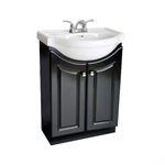 Vanity with White Ceramic Top 2-Door 22ix19x33.5" Espresso (Assembled)