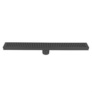 Drain De Douche Linéaire Grille De Fente 24" x 2.75" x 2 3 / 4" Noir Mat