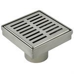 Square Shower Drain Slot Grid 4" x 4" x 2 3 / 4" Brushed Stainless Steel