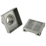 Square Shower Drain Slot Grid 4" x 4" x 2 3 / 4" Brushed Stainless Steel