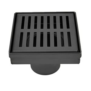 Drain De Douche Linéaire Grille De Fente 6" x 6" x 2 3 / 4" Noir Mat