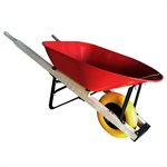 Wheelbarrow 6 cu.ft. Steel Tray Flat-Free Tire 62in Wooden Handle