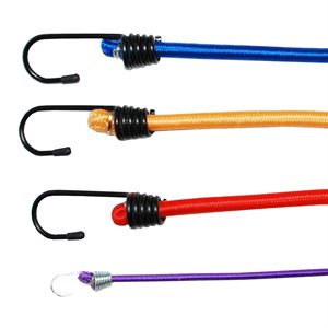 6PK Tie Down Bungee Stretch Cord Assorted