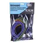 10PK Tie Down Bungee Stretch Cord Assorted