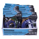 10PK Tie Down Bungee Stretch Cord Assorted