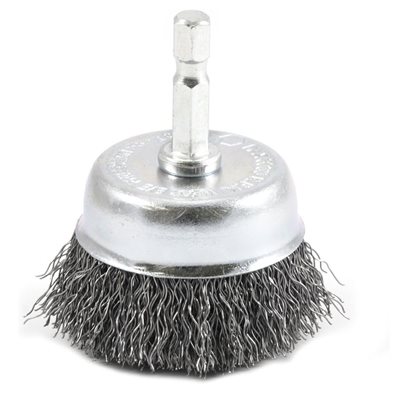 Brosse Coupelle À Fils Ondulés 4po Tige 1 / 4po