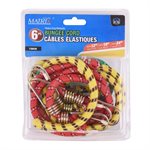 6PK Tie Down Braided Bungee Stretch Cord Assorted