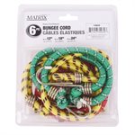 6PK Tie Down Braided Bungee Stretch Cord Assorted