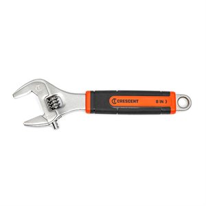 Adj Wrench 8in Chrome Cush Grip Carded