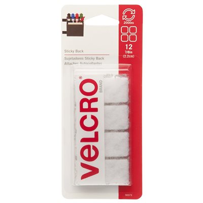 Velcro 7 / 8po CarrÃ© Blanc