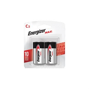 2PK Energizer MAX C Batteries; C Cell Alkaline Batteries