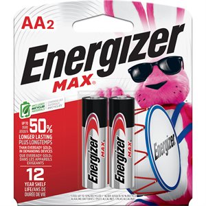 2PK Energizer MAX AA Batteries; Double A Alkaline Batteries