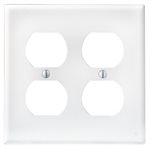 Duplex Outlet / Receptacle Wallplate 2-Gang White