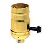 Lamp Socket Turn Knob 2 Circuit Polished Gilt