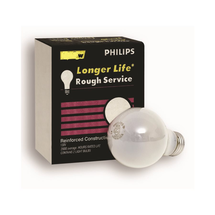 Bulb A19 Incandescent Rough Service 50W Frosted 2Pk