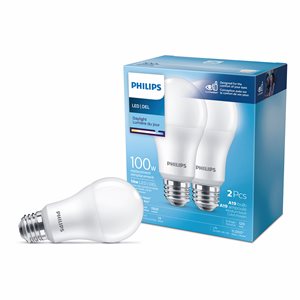 2PK LED Light Bulb 14w (100w) A19 Daylight