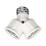 Adaptateur de Douille de Lampe 1 à 2 Douilles Marron