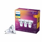 3PQ Ampoules DEL Claires PAR16 50W GU10 Blanc Doux Lueur Chaude Gradable