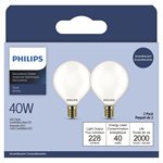 2PK Bulb G16.5 Incandescent Deco Vanity E12 Base 40W