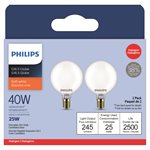 2PK Bulb G16.5 Halogen Energy Saver Dimmable 25W