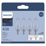 4PK Ampoule Incandescente B10.5 à Base E12 40W