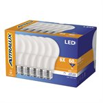 6PK Ampoule LED A19 Non-Dimmable à Base E26 9W Blanc Lumineux