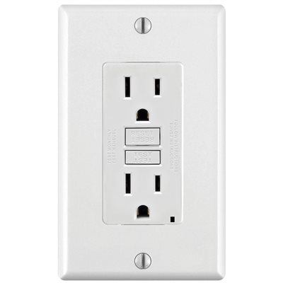 Duplex GFCI Receptacle SmartlockPro® 2 Pole 3 Wire White