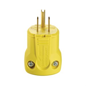 Electrical Plug QuickGrip Male 15A-125V 3-Wire Yellow